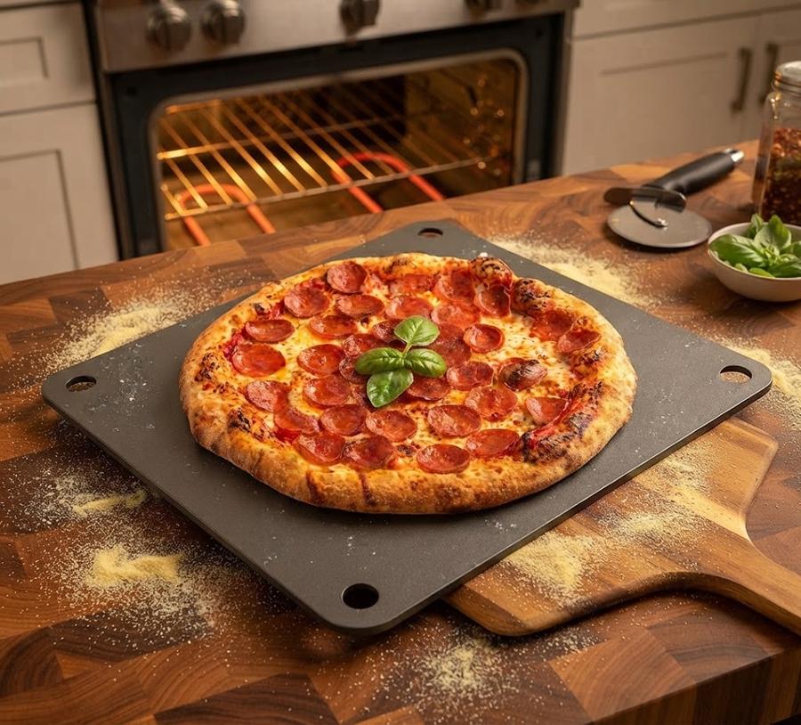 Standard plate preheating on a home oven rack